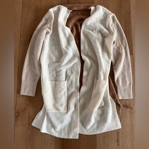 Madewell tan and cream colorblock cardigan
